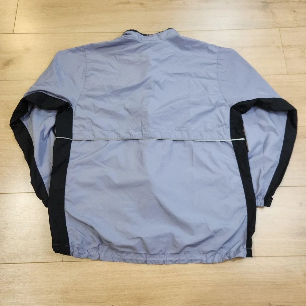 Vintage Nike Windbreaker Jacket Mens Large Gray Full Zip Mesh Lined Reflective